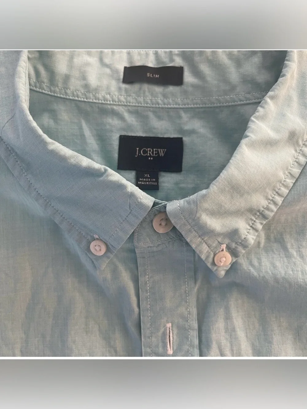 J. Crew Light Aqua Button-Down Oxford Shirt Slim Fit